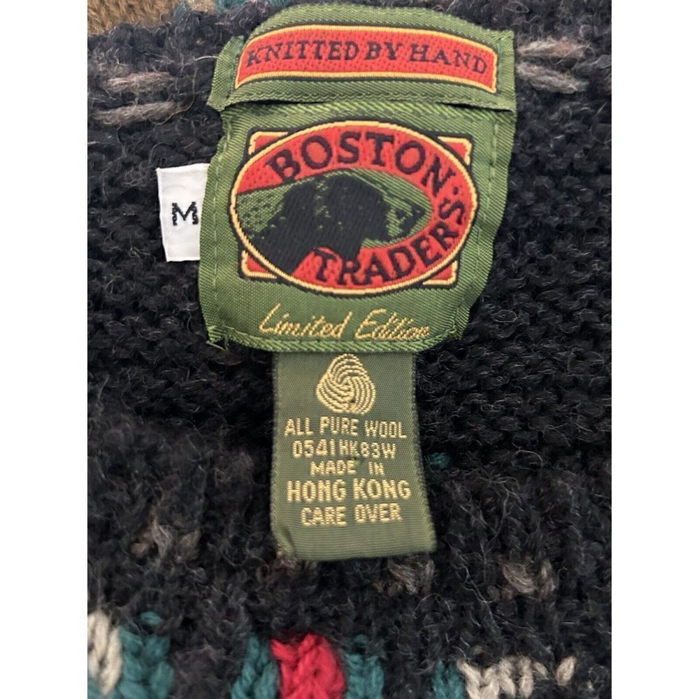 Boston Traders Limited Edition Hand Knitted Wool Men’s Medium Vintage Sweater - Picture 3 of 4